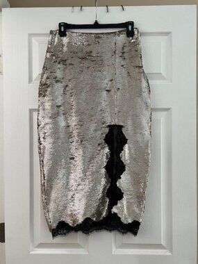 J Crew Gwyneth lace-trim slip skirt with sequins Size 4